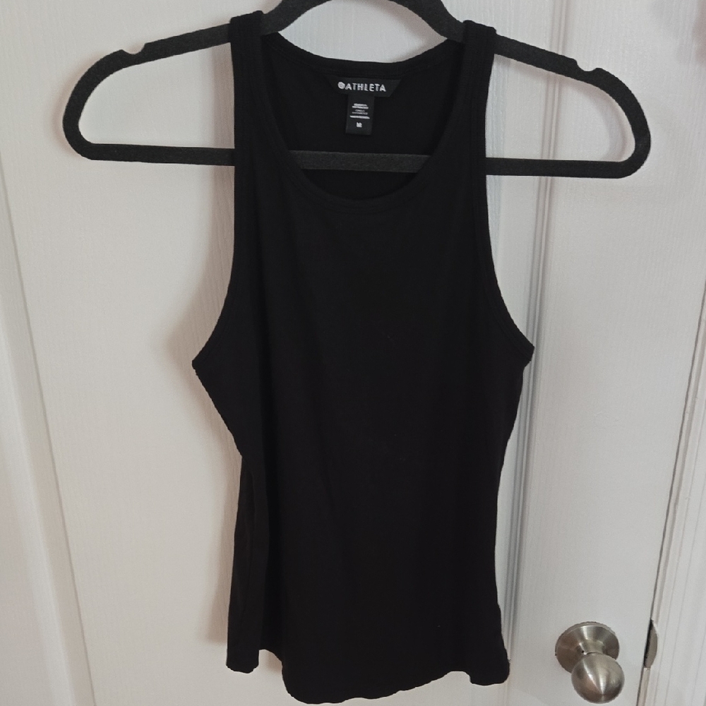 Athleta Women's Black Signature ribbed tank, Medium, Worn 1x